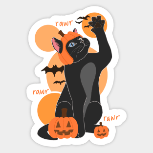 HALLOWEEN PUMPKIN BLACK CAT Sticker